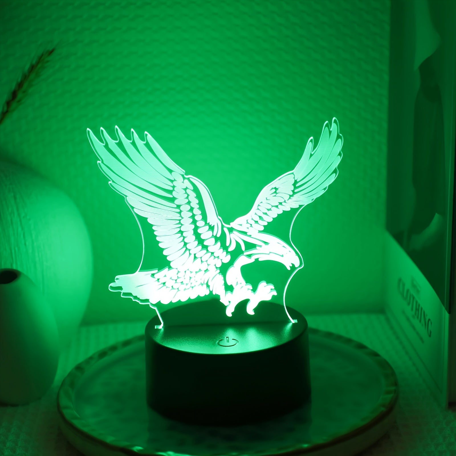 EagleLight - Candeeiro Noturno LED 3D com Controlo por Toque, Candeeiro de Mesa USB com 7 Cores