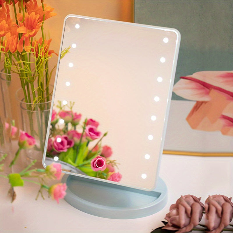 Specchio per Trucco Illuminato 16LED – Alimentazione Doppia, Con Touch Screen e Luminosità Regolabile, Alimentato da USB