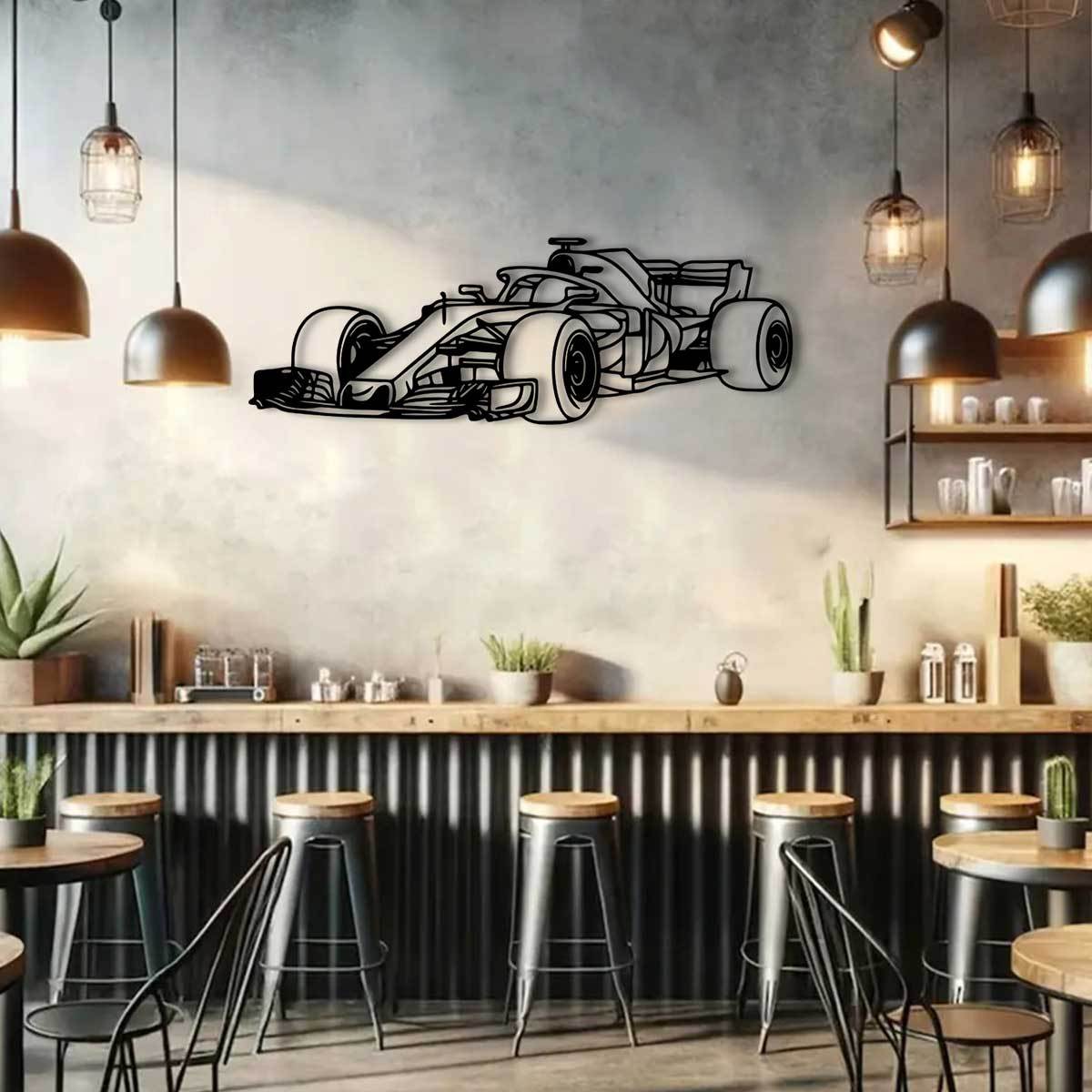 RaceSculpt - Formula Race Car Metal Wall Sculpture