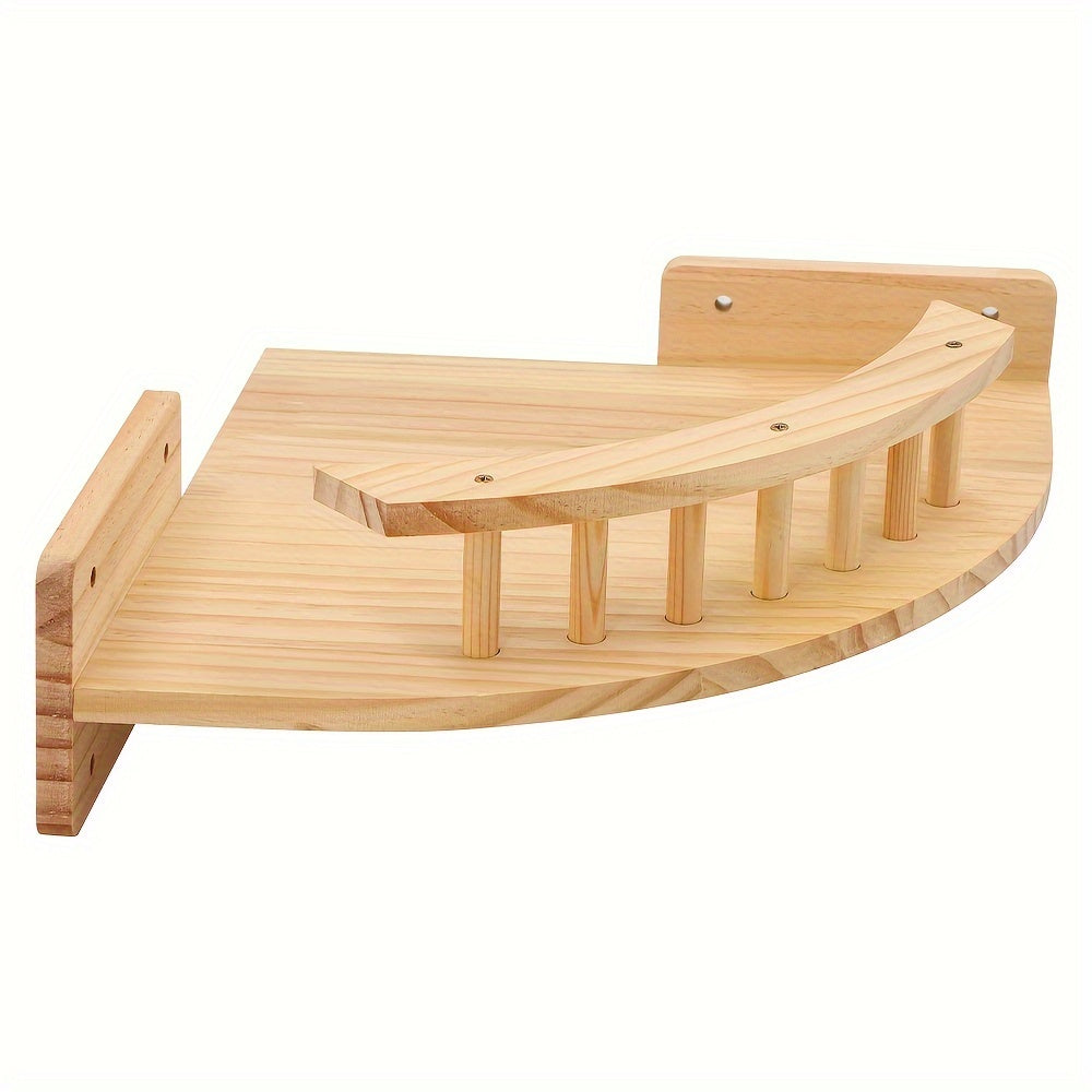 CatWall - Wooden Cat Wall Shelf with Scratching Post Tower and Wall Stairs