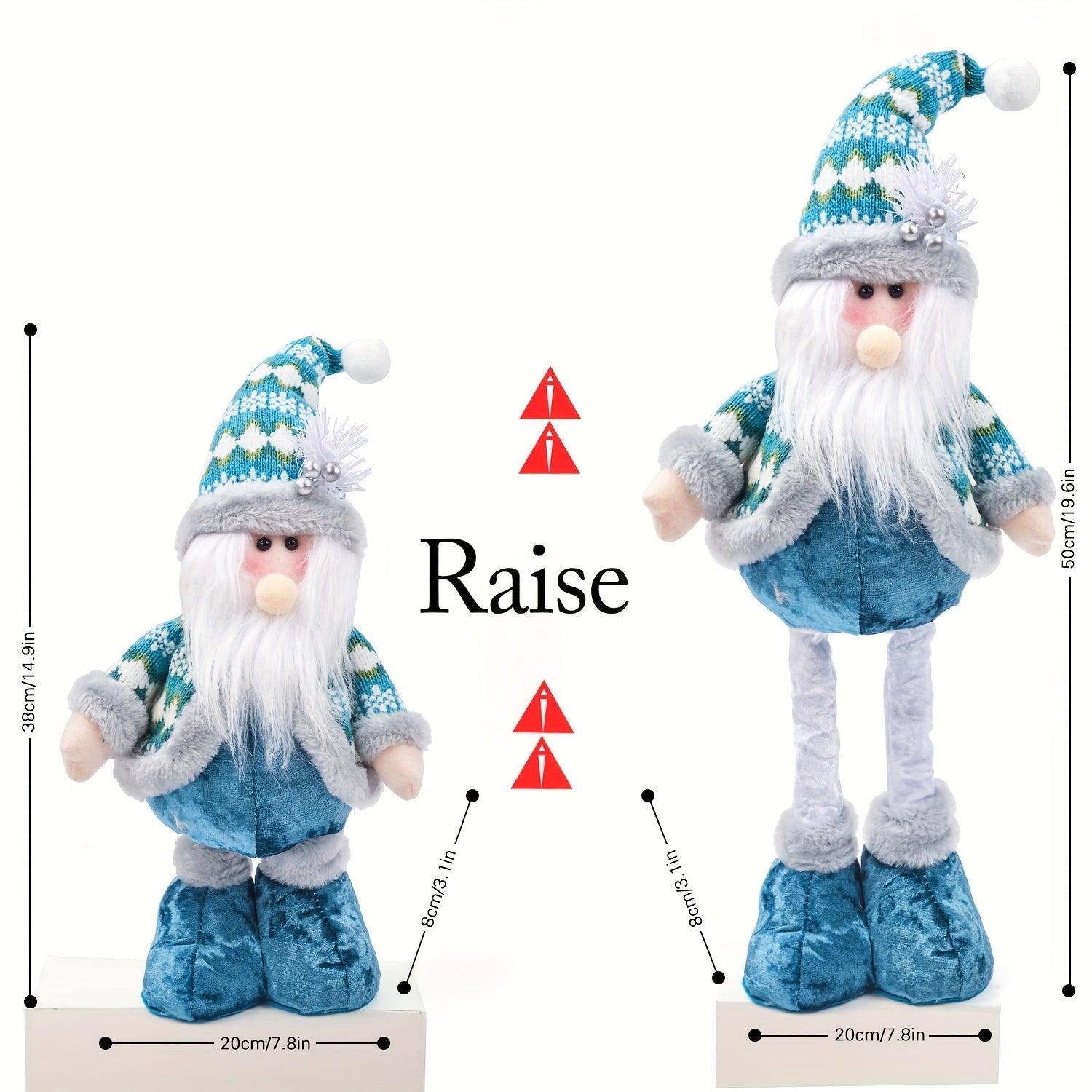 FestiveStyle - Large Christmas Decoration Set (Santa Claus, Reindeer, Snowman & Gnome)