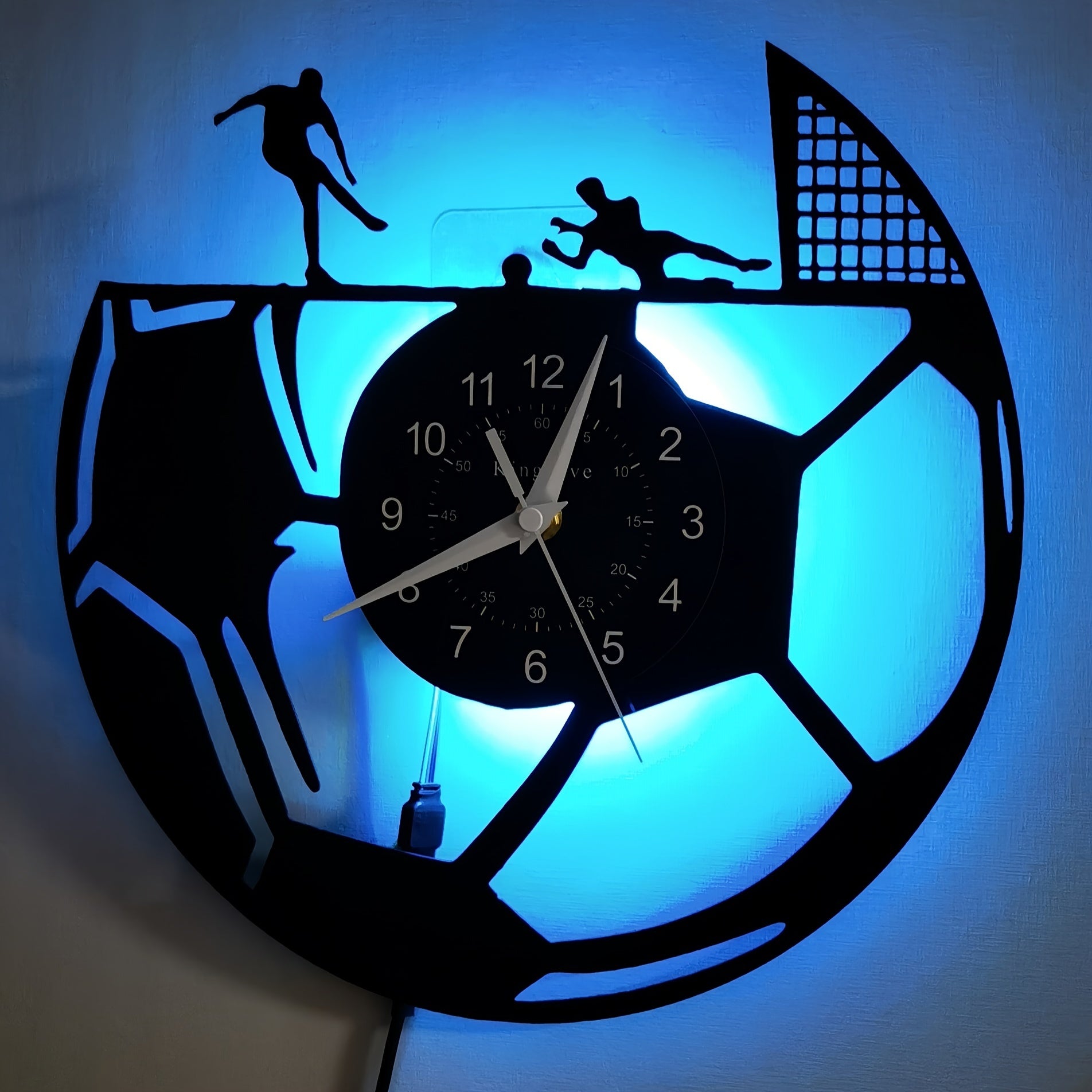 Vinyl Record Wandklok - Voetbalthema - Stille Werking