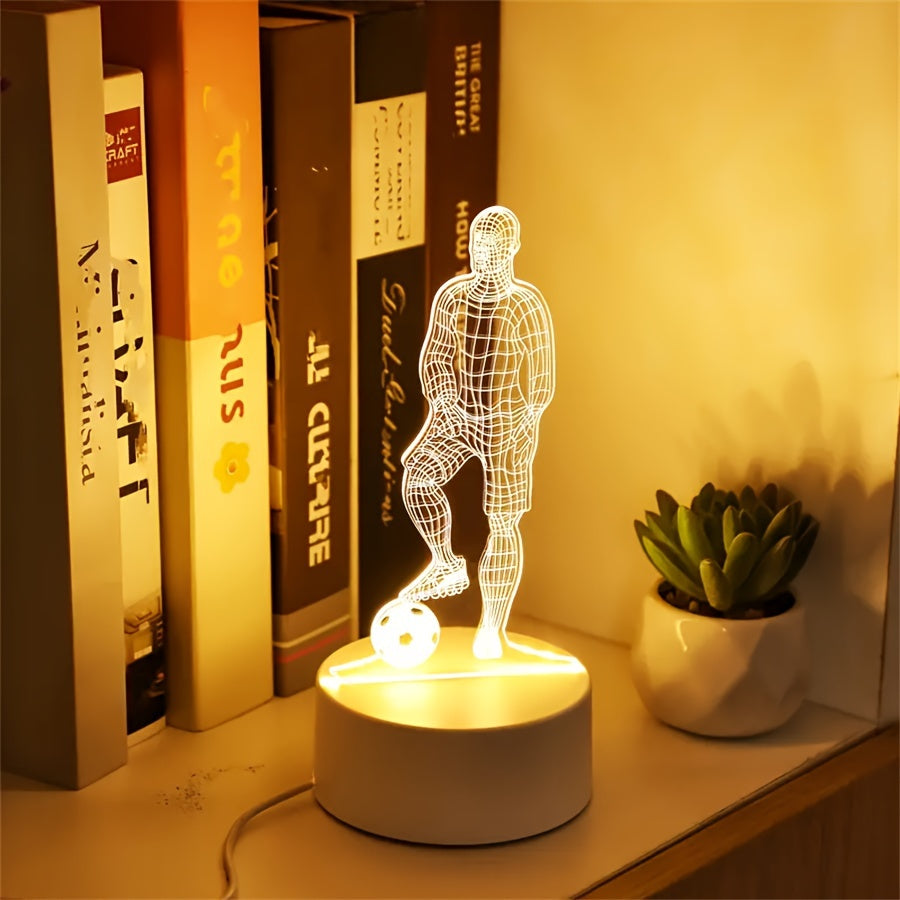 SportGlow - 3D Football Player Illusion LED Table Lamp with Acrylic Shade