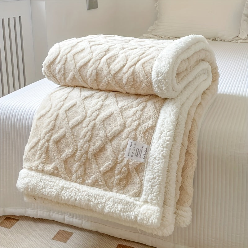 Coperta in pile reversibile a 1 pezzo - Coperta per divano più spessa per autunno e inverno, adatta per tutte le stagioni
