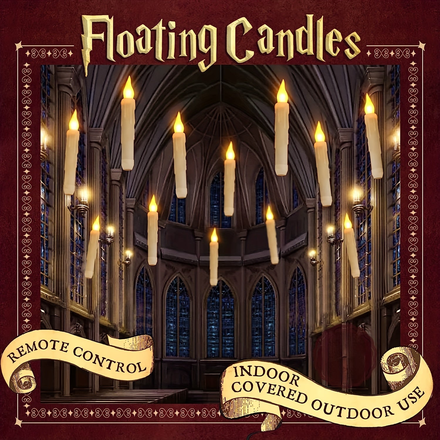 6x Wireless LED Floating Candles with Remote Control - Perfect for Halloween and Christmas Decorations