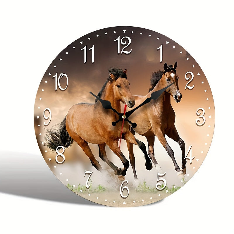 GallopTime - Silent Wall Clock with Running Horse Design