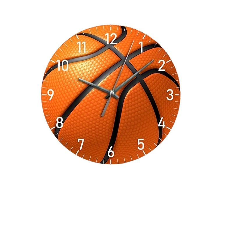 HoopsTime - Stille Basketbal Wandklok, Batterijgevoed