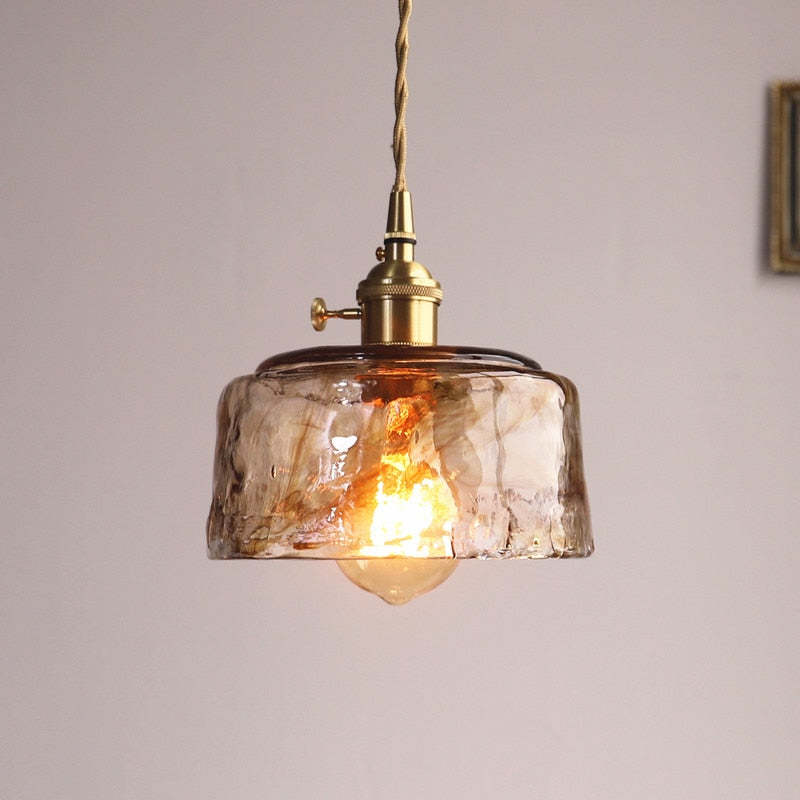 Eloise Lâmpadas de Teto Vintage LED em Metal Dourado e Vidro para Quarto, Sala de Estar, Sala de Jantar