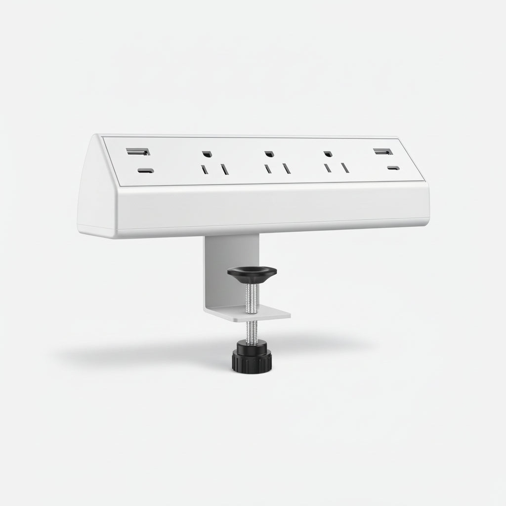 Desk Clamp Power Strip USB-C USB-A Ports Fast Charging