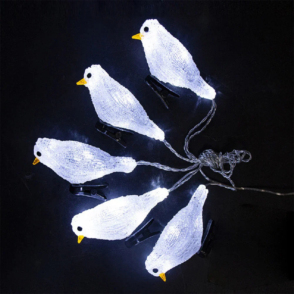 LumiBird – Catena Luminosa LED per Uccelli per Interni ed Esterni – Resistente alle Intemperie e Atmosferica