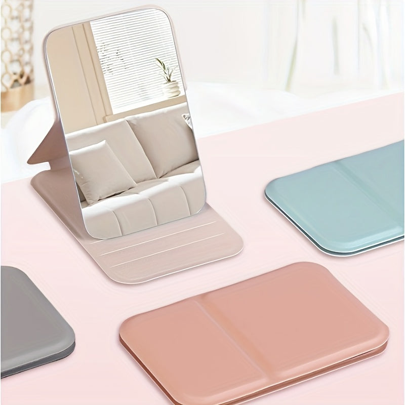 Opvouwbare PU Lederen Make-up Spiegel – Draagbare Zakspiegel, Compact Voor Reizen en Dagelijks Gebruik