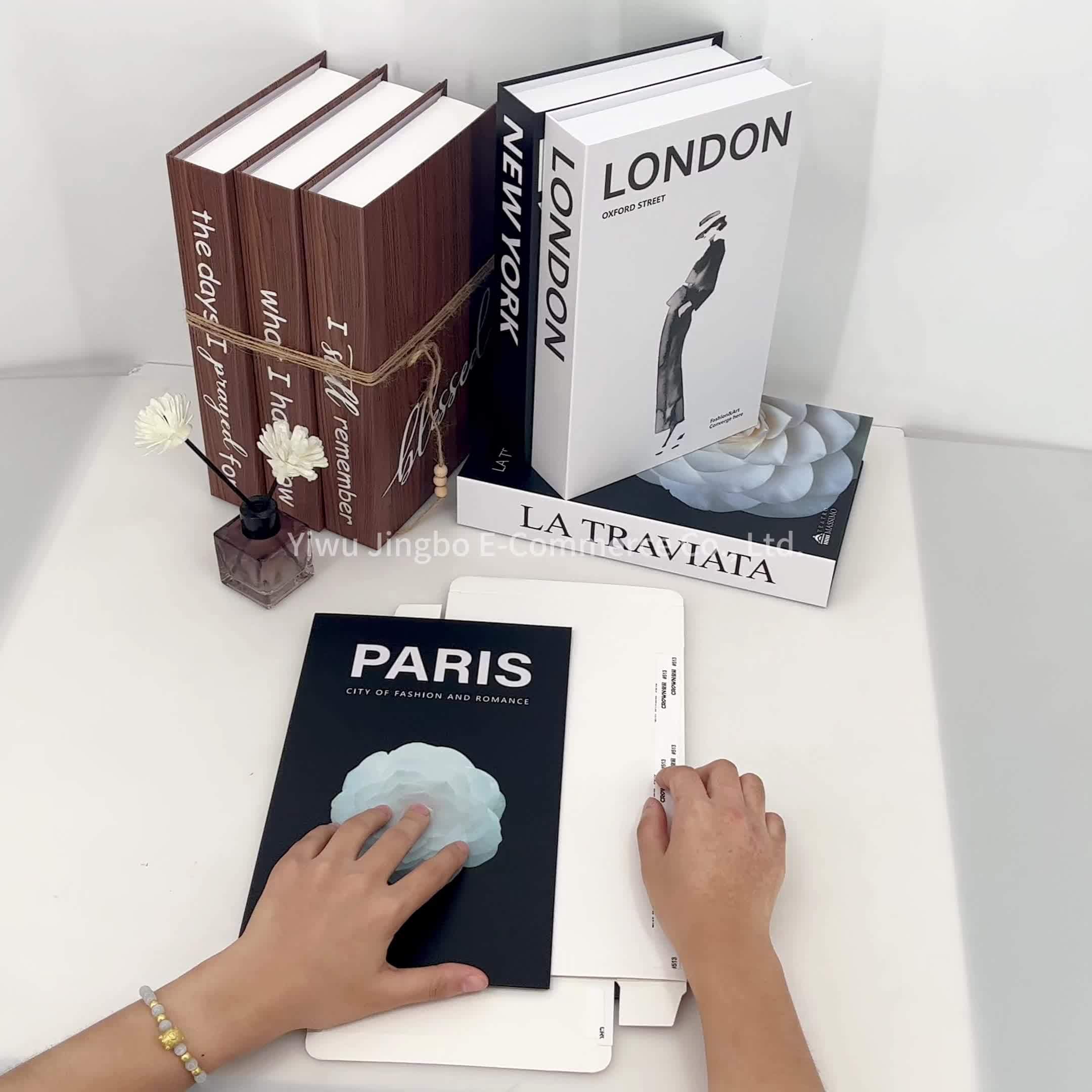 Set van 3 Decoratieve Vouwboeken - Klassieke Papieren Boekensteunen voor Plankdecoratie