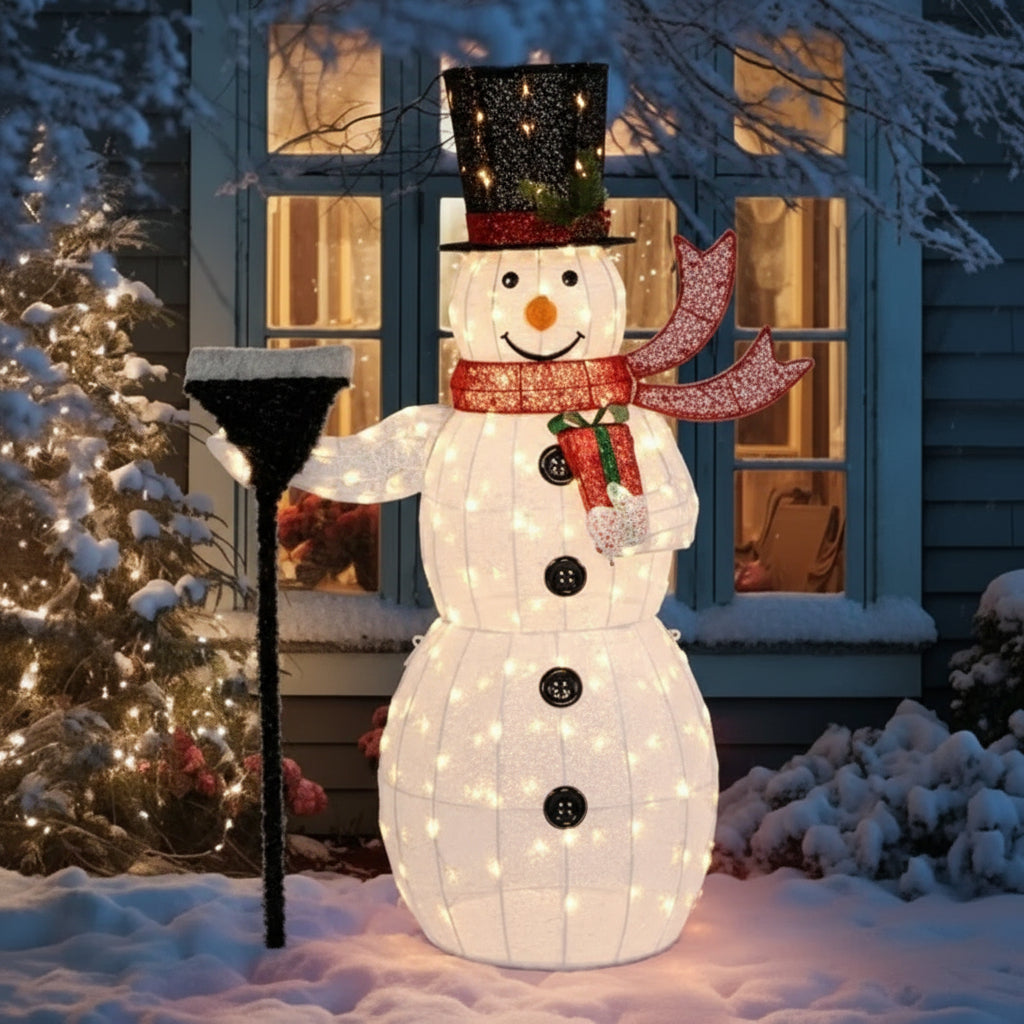 Decoração de Jardim com Pai Natal Luminoso 90 Lâmpadas LED