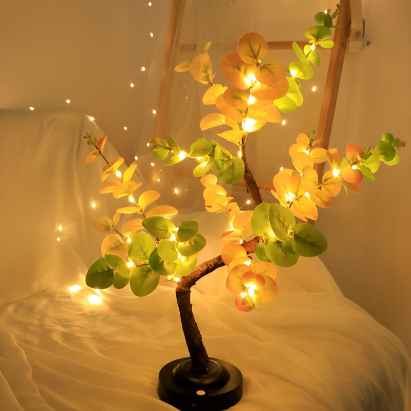 EucalyptusGlow - Lampada Bonsai a LED con Alimentazione USB/Batteria
