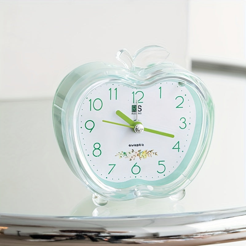 CrystalFruit - Elegant Apple-Shaped Alarm Clock with Night Light
