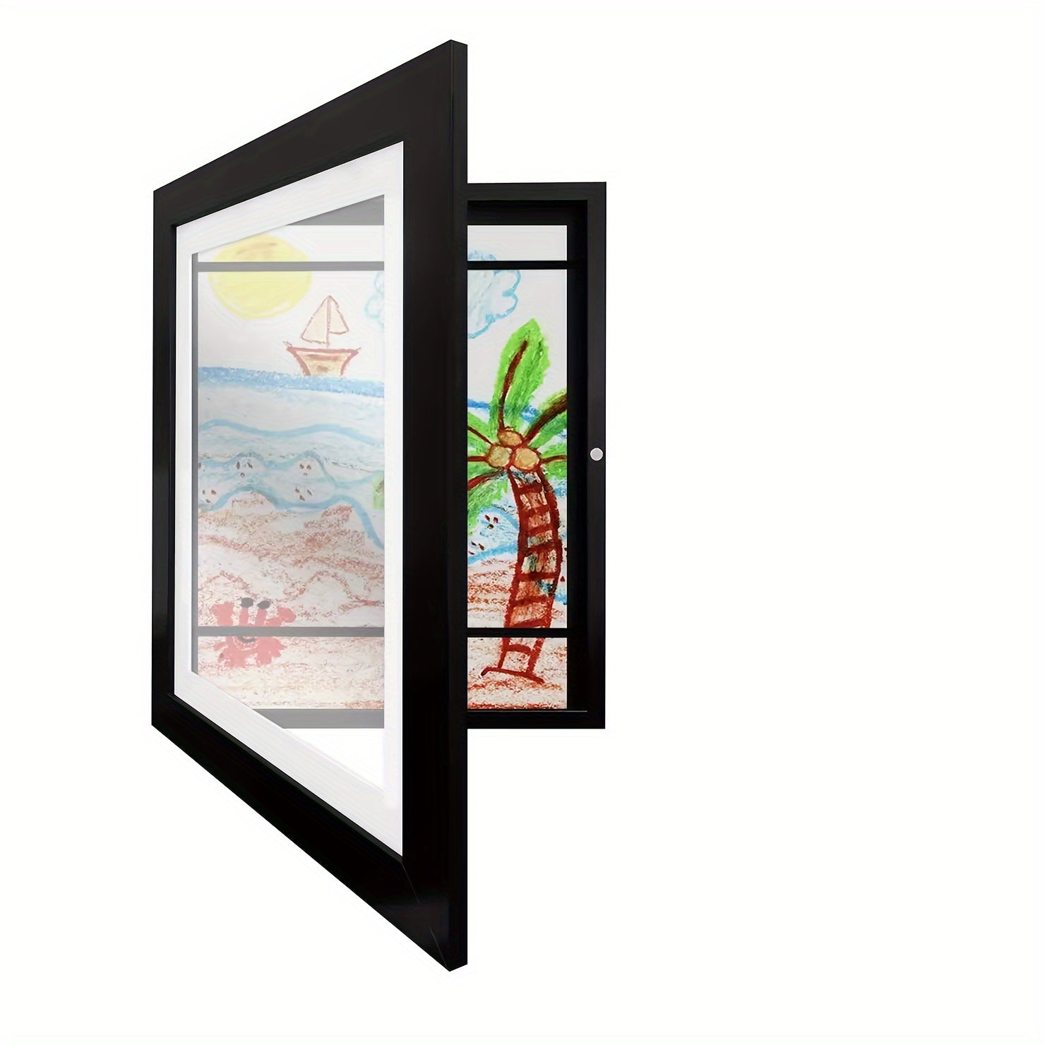 Cornici magnetiche rustiche in legno - Set da 2, A4 e 8 pollici, per una facile esposizione di opere d'arte a casa e in ufficio