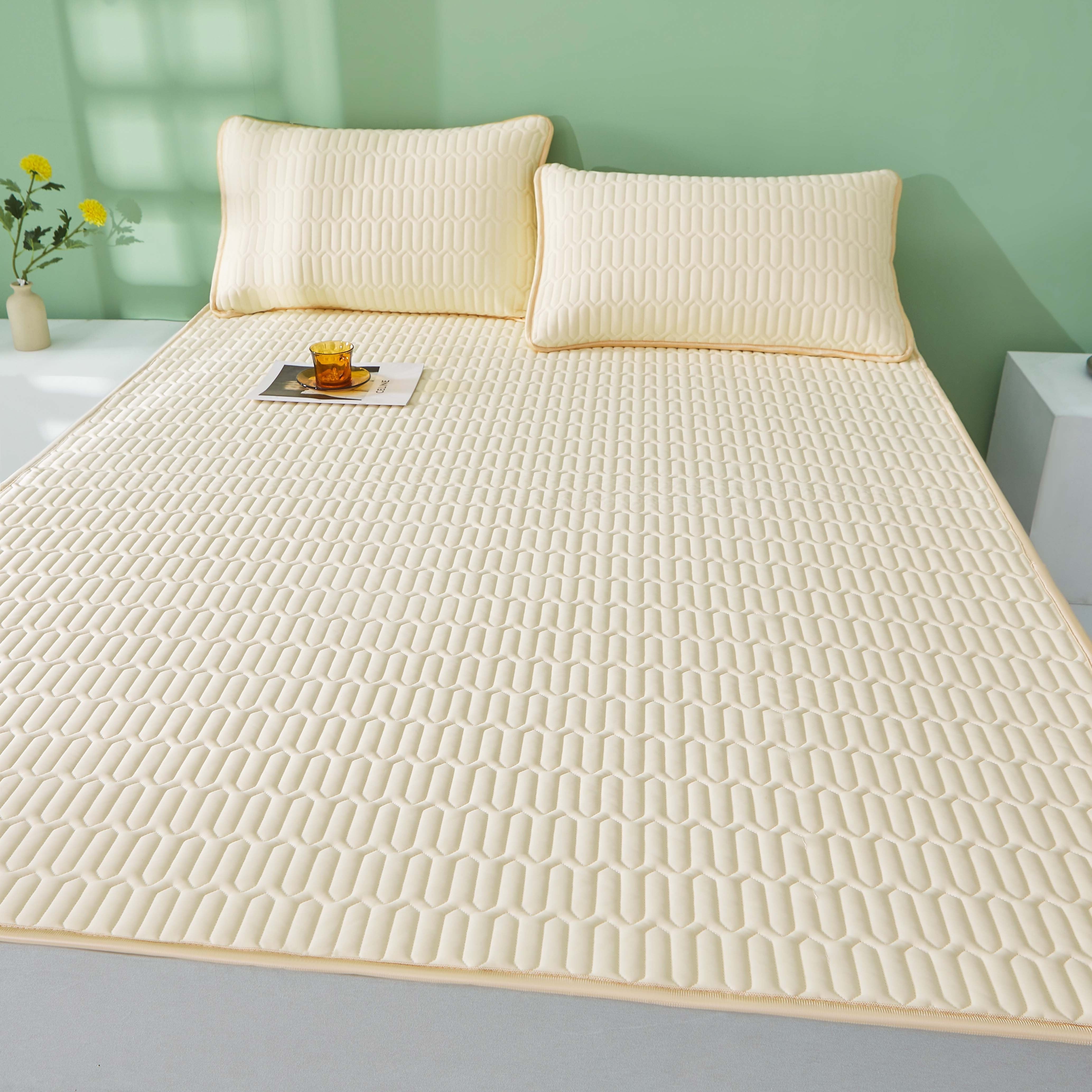 Tapete Fresco de Látex - Conjunto de 2/3 unidades de tapete fresco de látex de verão para quarto ou quarto de estudante, Respirável e Dobrável
