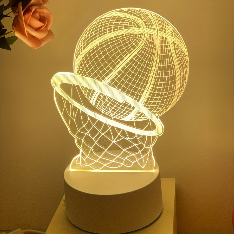 Illusie-Lamp - Lampada da tavolo USB 3D Basket con illuminazione decorativa a LED