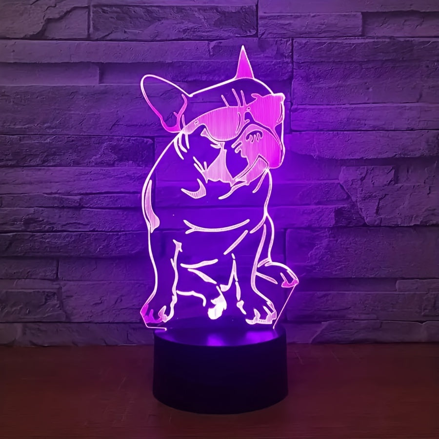 DecoBulldog - 3D French Bulldog Night Light with 16 Colors