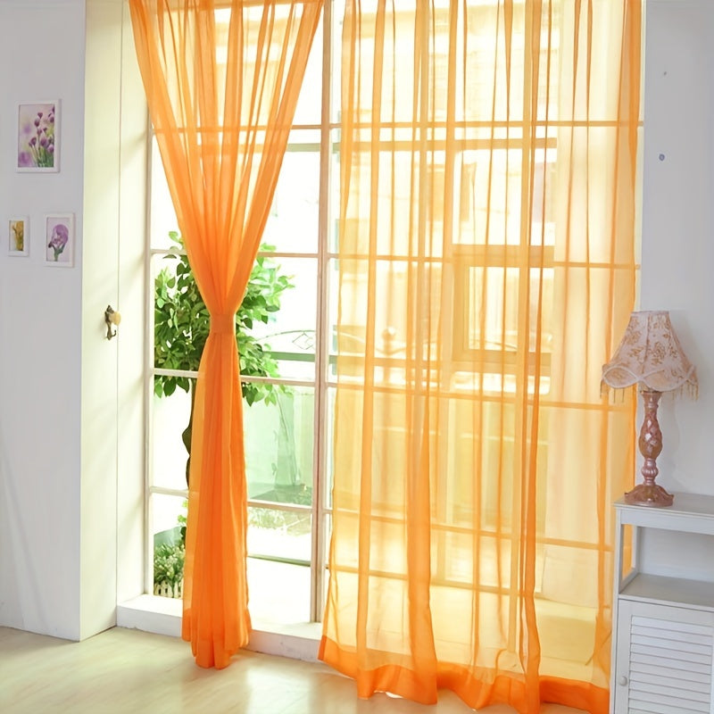 2 Pezzi Tende in Voile con Fiori - 200cm x 100cm Pannelli Trasparenti per Finestra con Occhielli, Leggeri e Lavabili