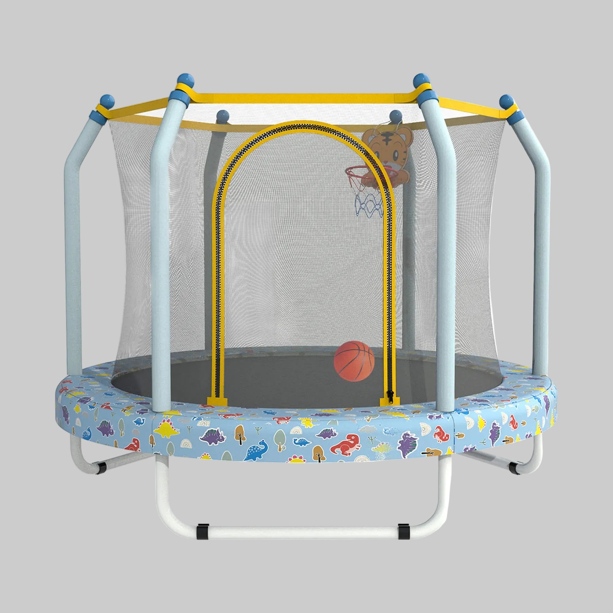 Trampolino Parco Giochi Bambini Set Gioco Multifunzionale Esterno Corde Palline
