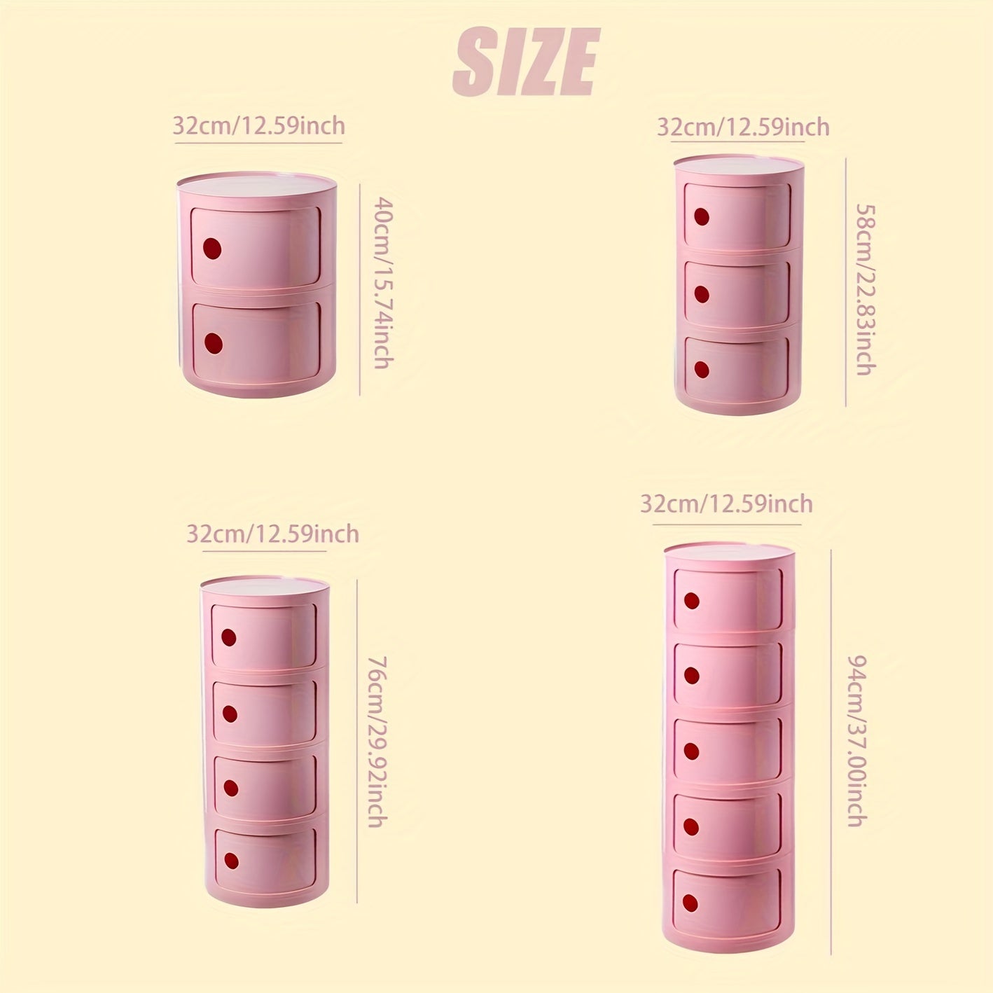 Mesa de Cabeceira Redonda – Móvel de Arrumação Branco