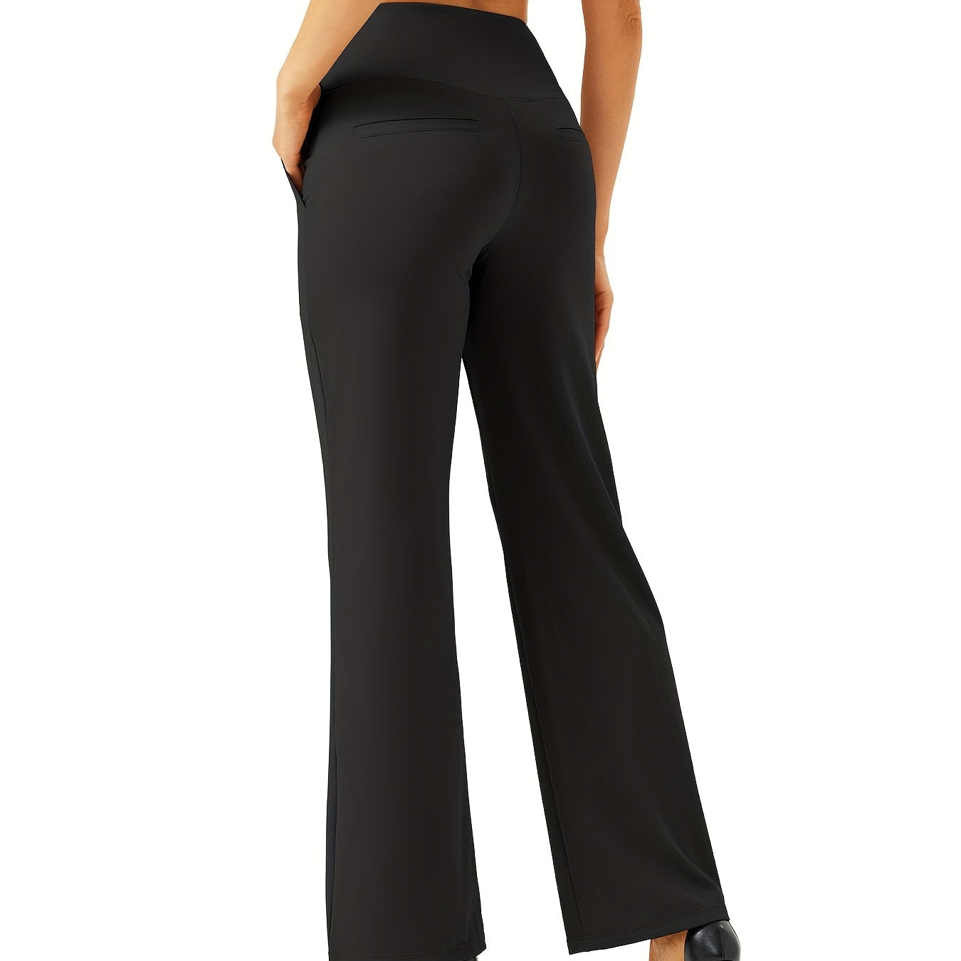 Women's Pants Wide Leg Elegant Stretch Nylon Long Trousers