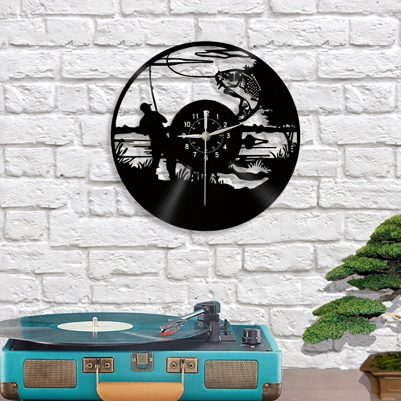 VinylCatch - Vintage Fishing Wall Clock