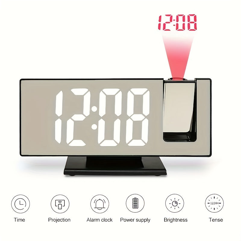 ProjectTime - Grande orologio a specchio LED con proiezione