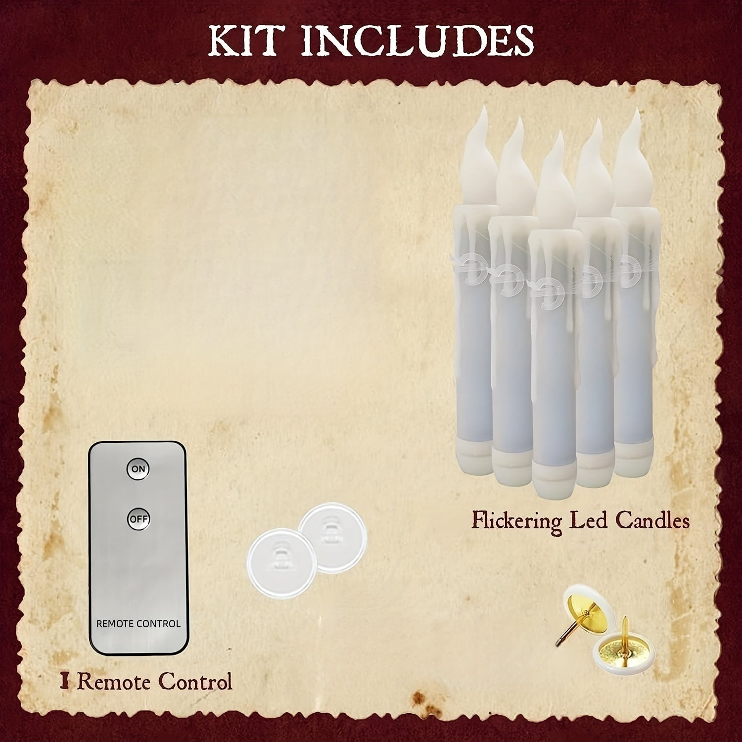 6x Wireless LED Floating Candles with Remote Control - Perfect for Halloween and Christmas Decorations