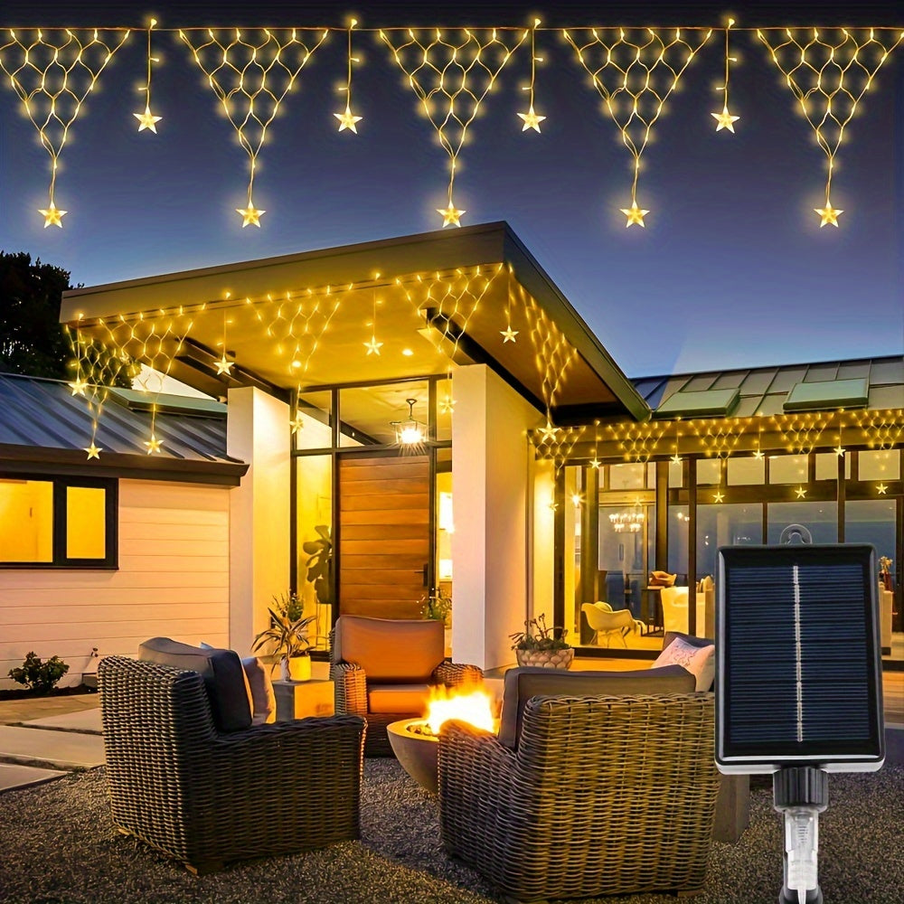 SolarTwinkle - Iluminación ambiental de 162 LED con batería solar extraíble