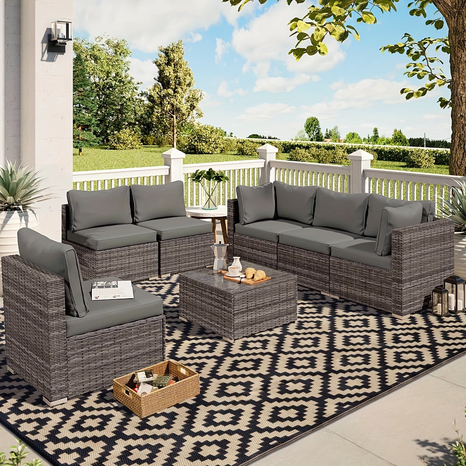 Tappeto Esterno Impermeabile Intrecciato a Mano - Resistente alle Intemperie e ai Colori, Perfetto per Campeggio, Terrazze e Giardini