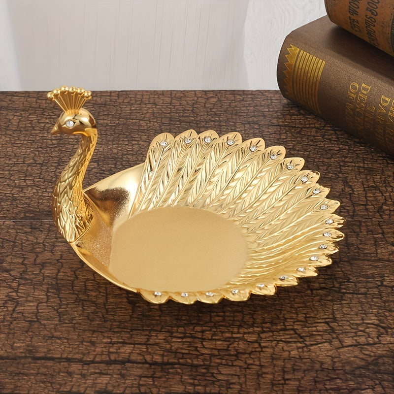 PeacockTray - Metal Snack Tray in Peacock Shape for Living Room Decoration