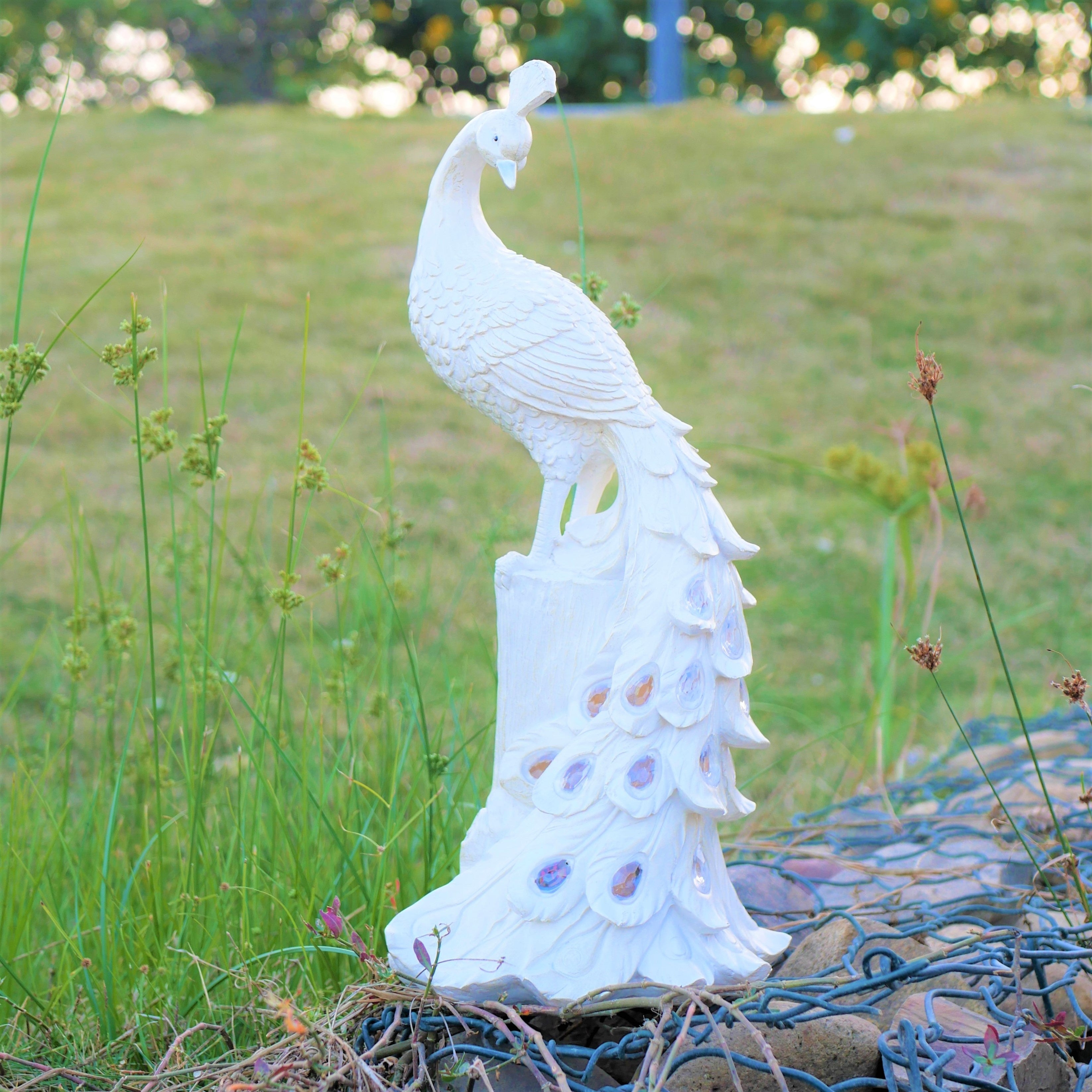 olarPeacock - Paletto da Giardino Colorato in Resina a Energia Solare, Perfetto