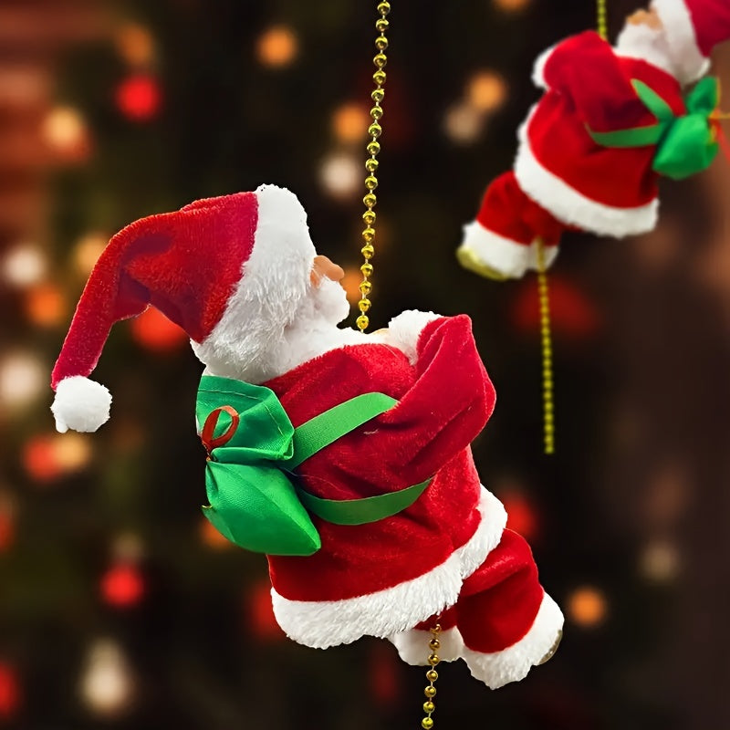 ClimbSanta - Corda de Escalada Ornamento do Pai Natal para Decoração de Árvore de Natal