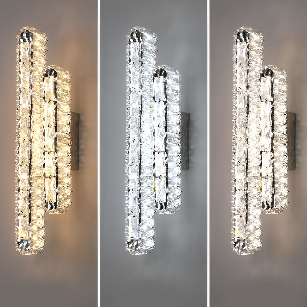 CrystalLux - Lampada da parete a cristalli LED doppia con funzione dimmerabile