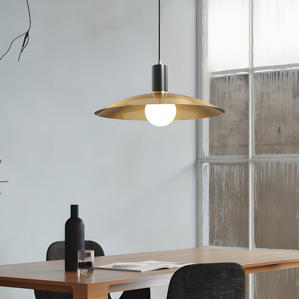 Lampada a sospensione in ottone Mid-Century 1-Licht