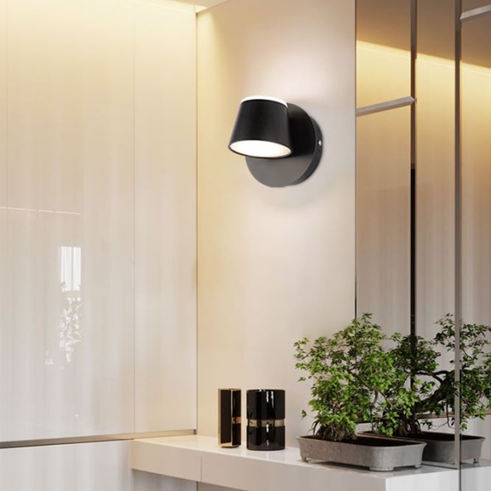 Candeeiro de Parede Cooley Moderne LED Preto Casa de Banho/Quarto Metal Acrílico 1/2/3-Luzes