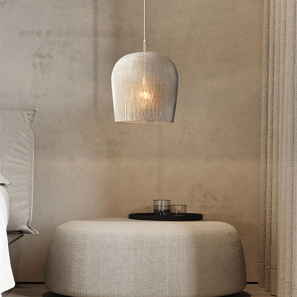Lampada a sospensione in rattan classica e semplice