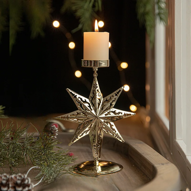 Shine - Golden Star and Christmas Tree Candle Holder