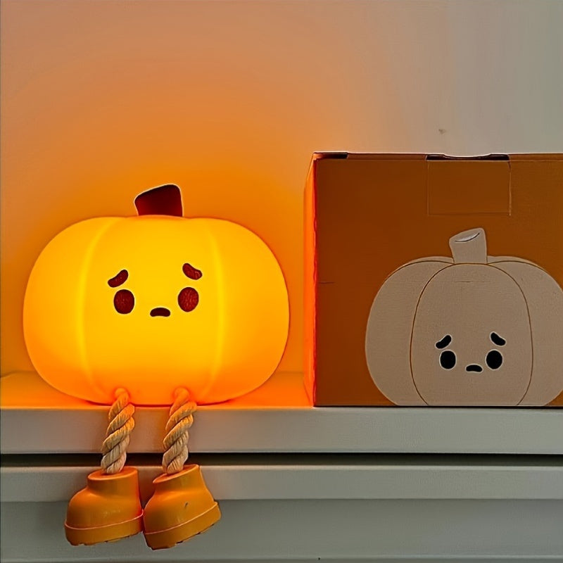 PumpkinGlow - Lampada Notturna a LED a Forma di Zucca Ricaricabile USB