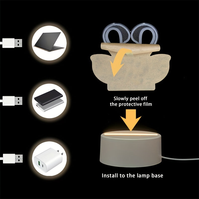 SwanLight - 3D LED Table Lamp with Acrylic Frame