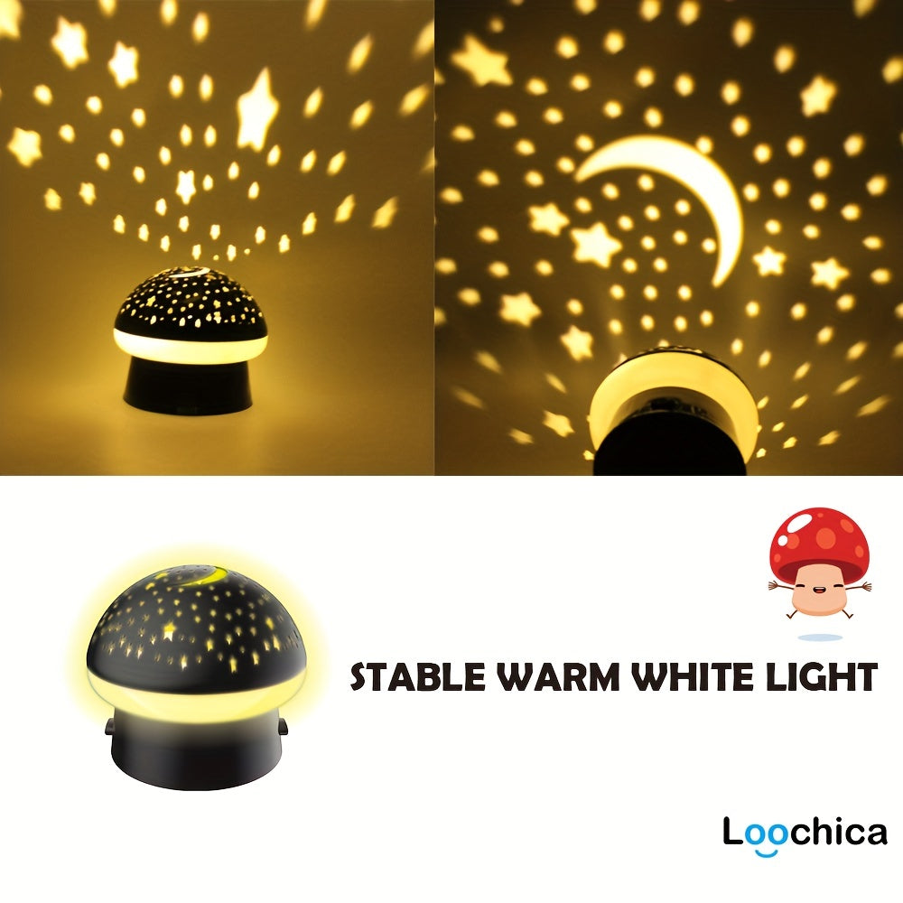 StarryGlow - Night Light with Mushroom Projector