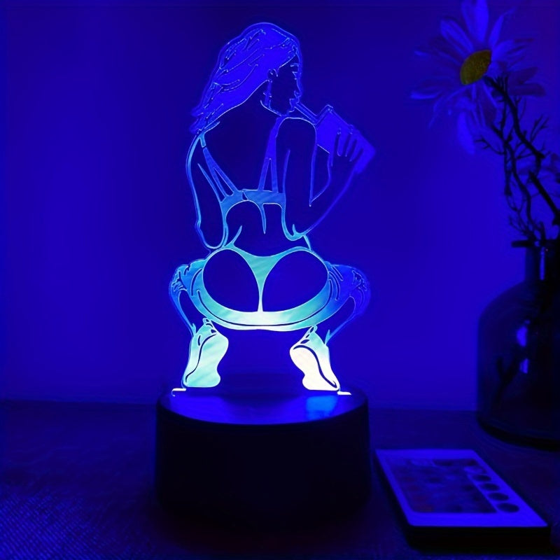 DecoLamp - Candeeiro de Mesa Artístico 3D com Comando à Distância, Alimentado por USB, 16 Opções de Cor