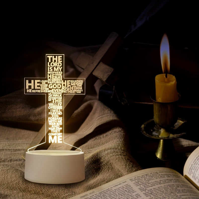 KruisLicht - Lampada Notturna 3D LED in Acrilico Alimentata via USB