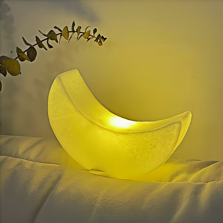 MoonGlow - Lámpara nocturna de media luna Art Deco, alimentada por batería con interruptor