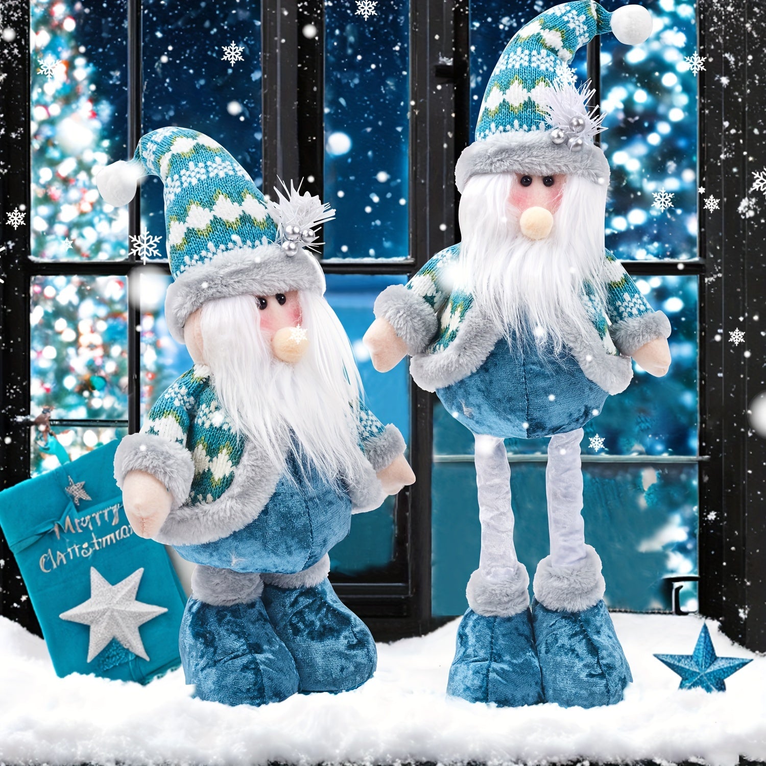 FestiveStyle - Large Christmas Decoration Set (Santa Claus, Reindeer, Snowman & Gnome)