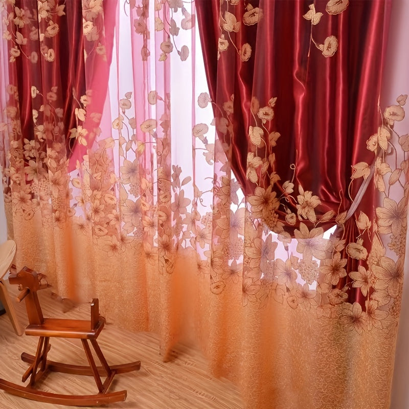 Cortina Opaca de Estilo Europeu - Jacquard de Dupla Camada para Quarto e Sala de Estar