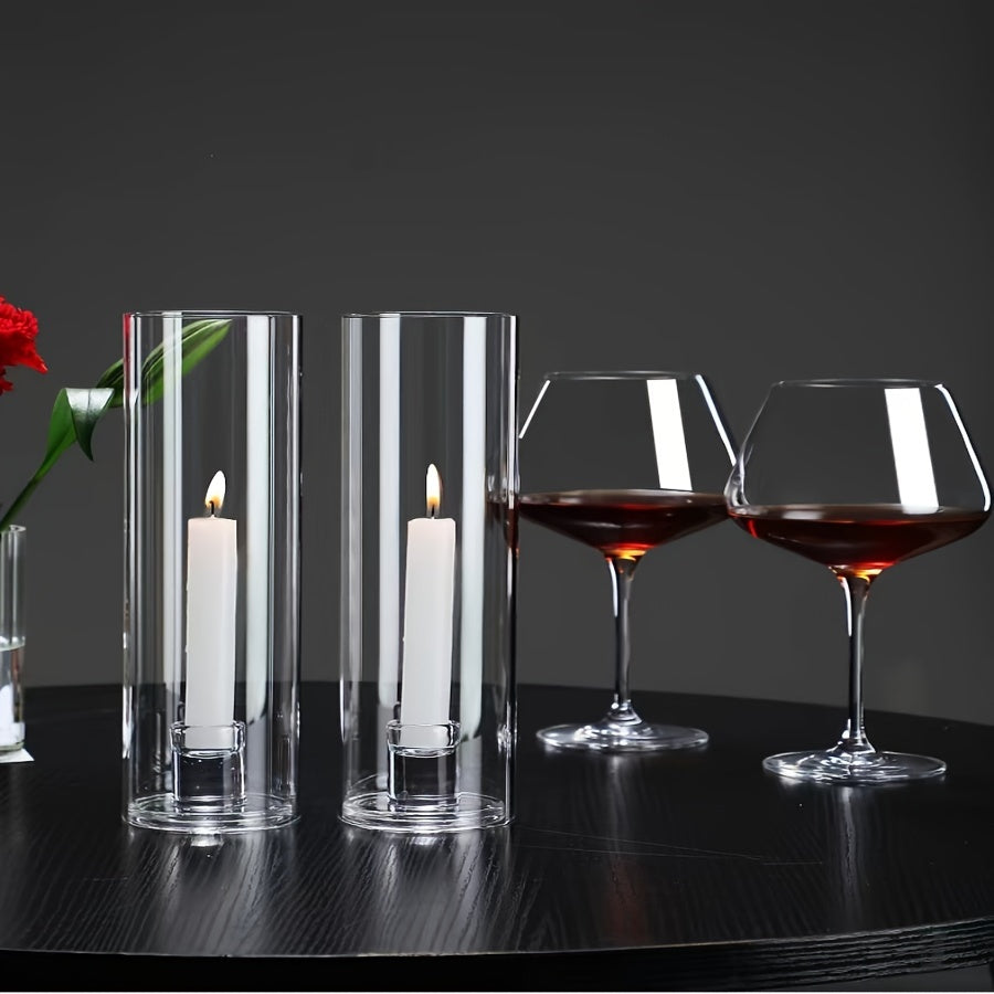 Candelabro in Vetro Borosilicato di Alta Qualità - Antivento, Stile Scandinavo, Trasparente