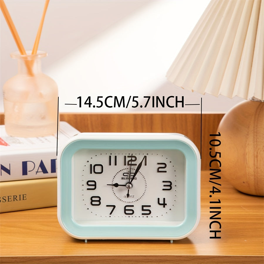 TimeCharm - Classic Rectangular Alarm Clock with Candy-Colored Design